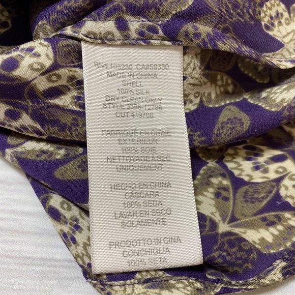 Joie Zambezi Blouse Blue Butterfly Silk Top - Picture 12 of 14